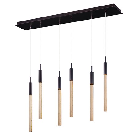 Et2 Scepter 6-Light 5.75" Wide Anodized Bronze Linear Pendant E32776-118BRZ